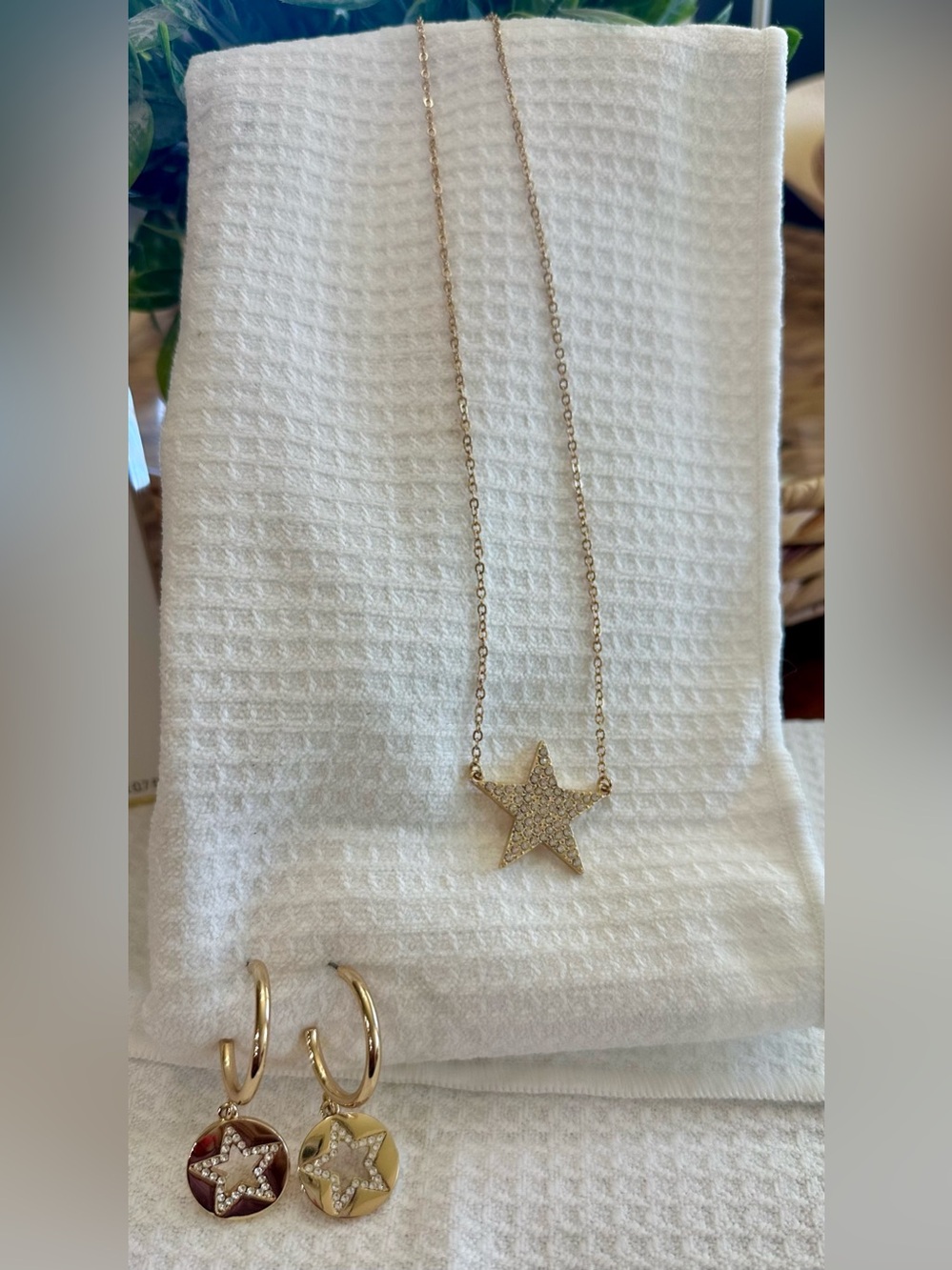 Park Lane Gold Crystal Star Necklace & Earrings Set